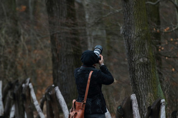 woman tourist photographer