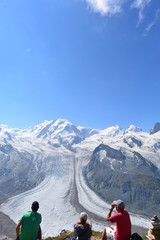 Fototapeta na wymiar Gebirgsmassiv Monte Rosa in den Walliser Alpen 