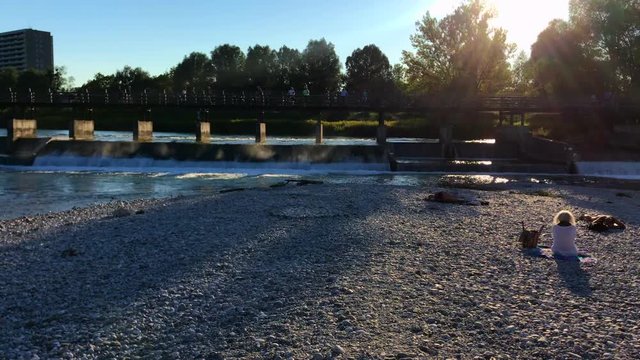Isar Flaucher at sunset time