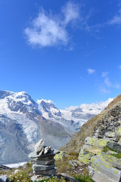 Gebirgsmassiv Monte Rosa in den Walliser Alpen 