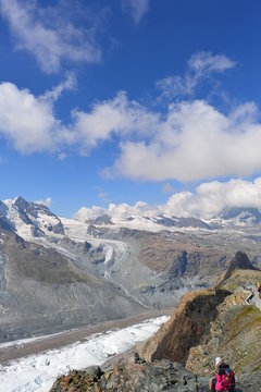 Gebirgsmassiv Monte Rosa in den Walliser Alpen 