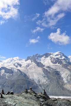 Gebirgsmassiv Monte Rosa in den Walliser Alpen 