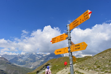 Wanderwege im Riffelberg Walliser Alpen