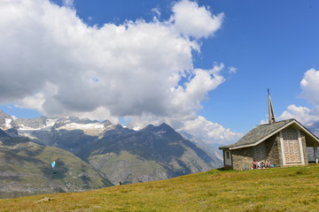 Kapelle Riffelberg in den Walliser Alpen 