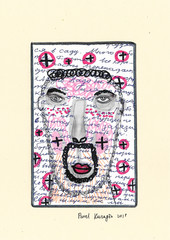 Retro portrait on vintage post card