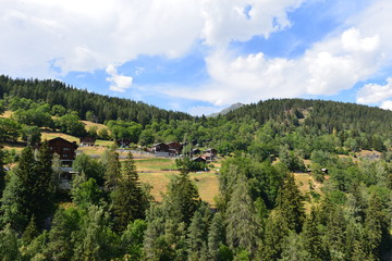 Fototapeta na wymiar Fürgangen- Bellwald im Bezirk Goms Kanton Wallis