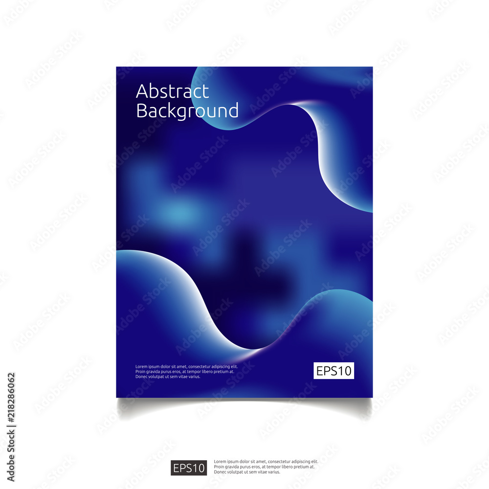 Poster abstract 3d fluid flow color graphic background design. futuristic cool gradient composition liquid 