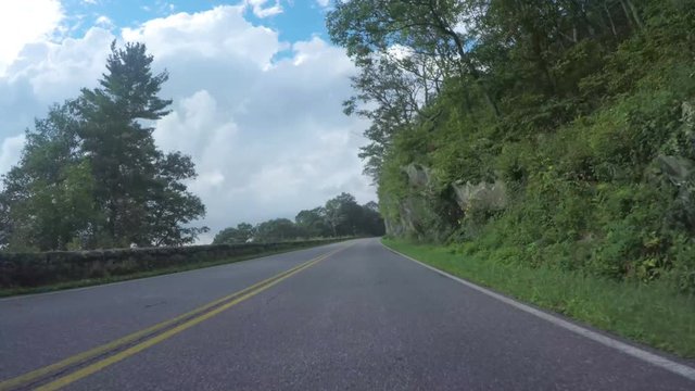 Drving on country road on a Sunny Day