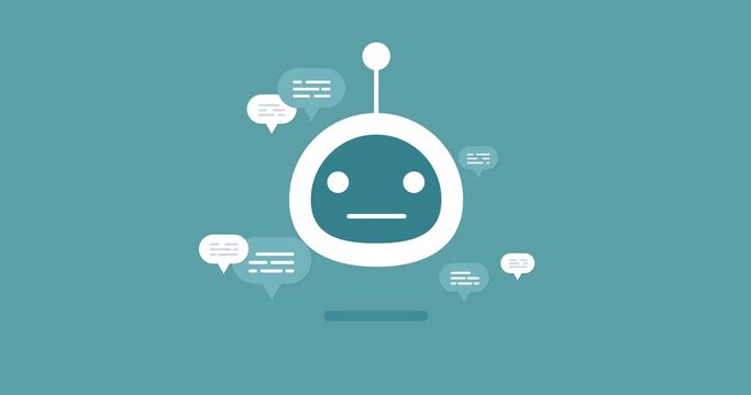 animation modern flat chat bot with speech bubble icons