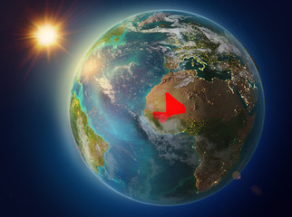 Mali with sunset on Earth