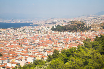 Fototapeta na wymiar High angle amazing view of Izmir city 