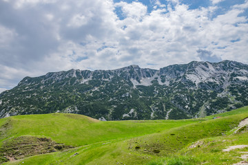 Fototapeta na wymiar Picturesque high mountains in the north of Montenegro in the National Park Durmitor.