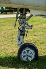 Fototapeta na wymiar Wheel, ground system of military aircraft for designer