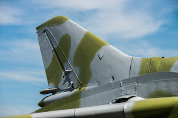 The tail of the old military aircraft for design