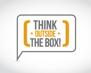 think outside the box message bubble
