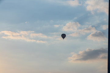 defocusing. balloon on the beautiful sunset background