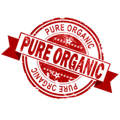 Pure organic red vintage stamp