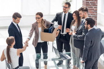 business team meets a new employee