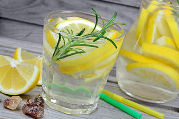 Water detox in a glasses on table