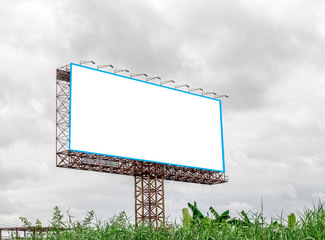 Blank white color billboard. on sky background