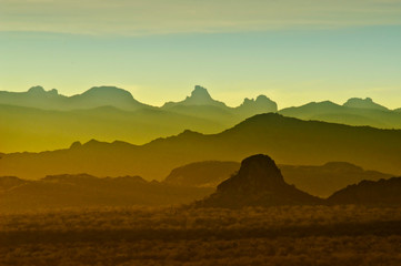 Sunset over mountains in Arizona. 