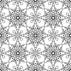 Abstract black and white seamless pattern. Hand drawn vector illustration