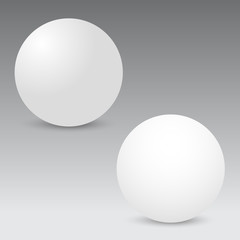 Realistic white sphere. Ball. 3D. Vector
