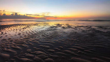 Long exposure shot of Beach sunset at Eastern  Thailand .