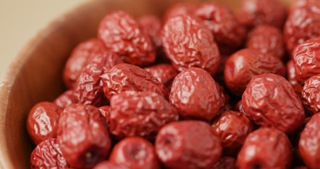 Heap of dried red jujube
