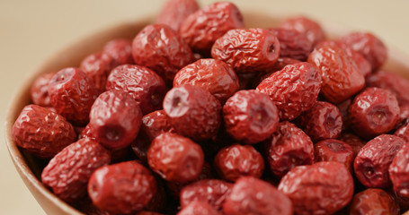 Stack of dried red jujube