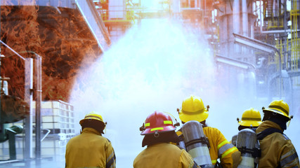 A group of firefighters helped stop the fire.