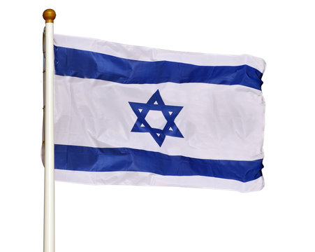 Flag of Israel isolated on white background