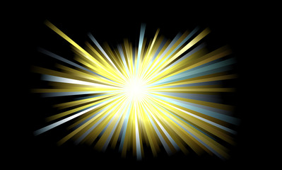 Yellow and blue bright light vector image