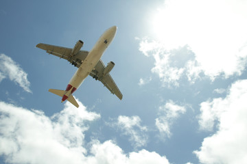 Airplane against sky