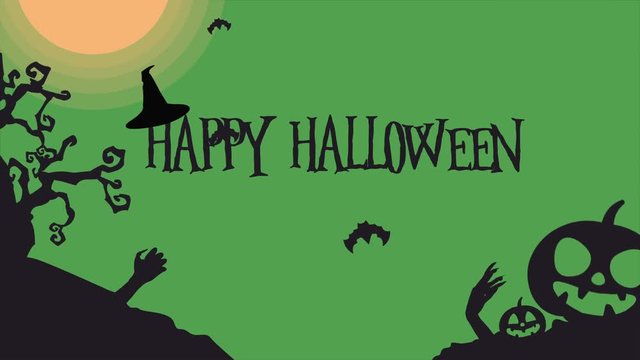 Footage of Halloween at night landscape background collection