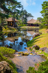Fototapeta na wymiar Oyakuen medicinal herb garden in Aizuwakamatsu, Japan