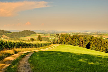 Blick ins Muehlviertel bei Niederkappel in Oberösterreich