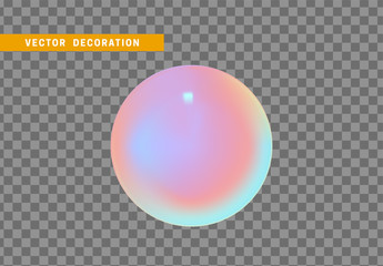 3D sphere colorful isolated on transparent background.
