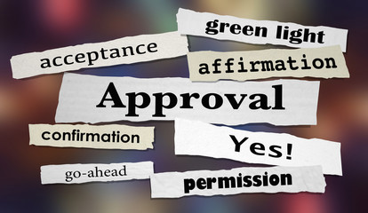 Approval Positive Confirmation Yes Answer Headline 3d Illustration