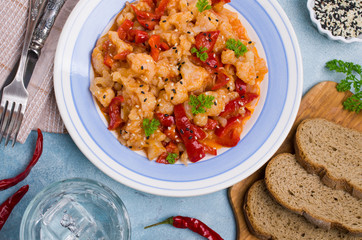 Stewed vegetables with sesame