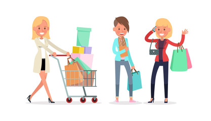 Shopping women characters vector design. no3