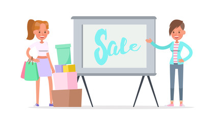Shopping women characters vector design. no7