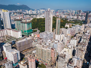 Fototapeta premium Aerial view of Hong Kong residential district