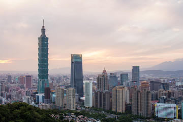 Taipei city in the evening