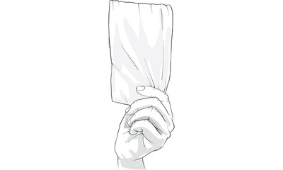hand holding tissue paper vector