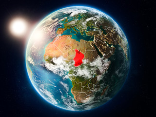 Chad with sunset from space