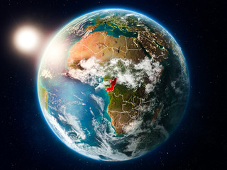 Congo with sunset from space