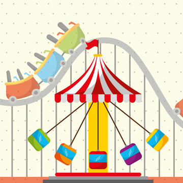 Roller Coaster Chair Carousel Carnival Fun Fair Festival