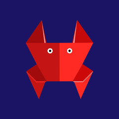 Origami paper red crab