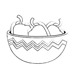 fresh peppers in bowl vegetarian food